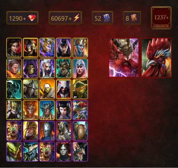 [STARTER][Double Mythical]+Galleus Bloodcrest+Lady Kimi+Frolni+Adelyn+Deathknight+Deliana+Alice+Teela+Ronda+Skeletor+62Epics