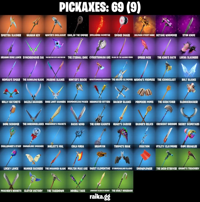 48 skins | Burning Ambition Valeria | Kalamadness | Knight's Helm | On | Harbinger Armor Omegarok | Fancy Peter Griffin | A3095