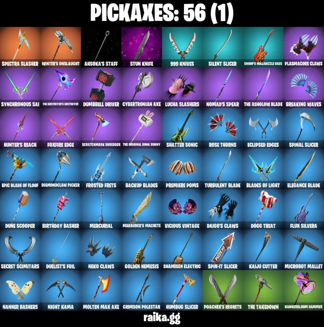 47 skins | Mizuki | Knight's Helm | On | Harbinger Armor Omegarok | Collector Kado Thorne | Optimus Prime | A3100