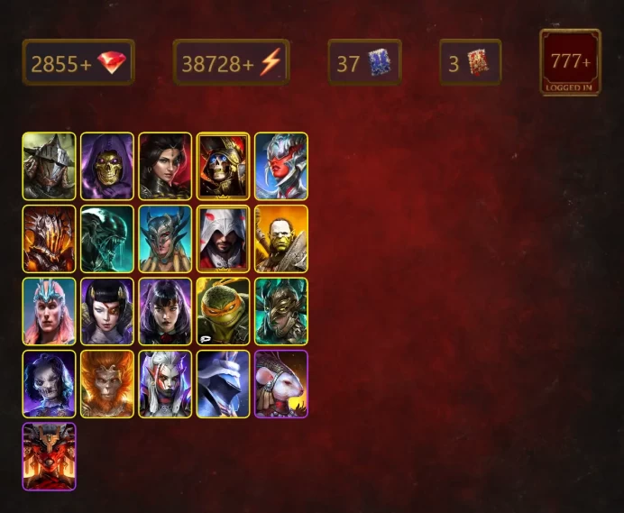 [STARTER]Vulkanos Fumor+Lady Kimi+Rathalos+Skeletor+Adelyn+Deathknight+Cruetraxa+Xenomorph+Scyl+Ezio Auditore+Artak+Loki+47Epics