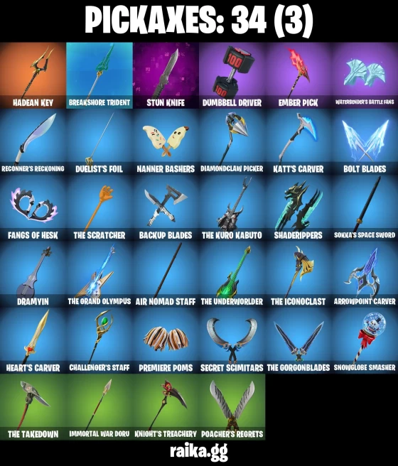 30 skins | Fancy Peter Griffin | Burning Ambition Valeria | Hades | Zeus | Poseidon | Old Snake | Shock Brawler Oscar | A3203