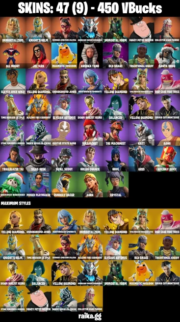 47 skins | Joltara | Immortal Zeus | Knight's Helm | Burning Ambition Valeria | Harbinger Armor Omegarok | Immortal Form | A3209