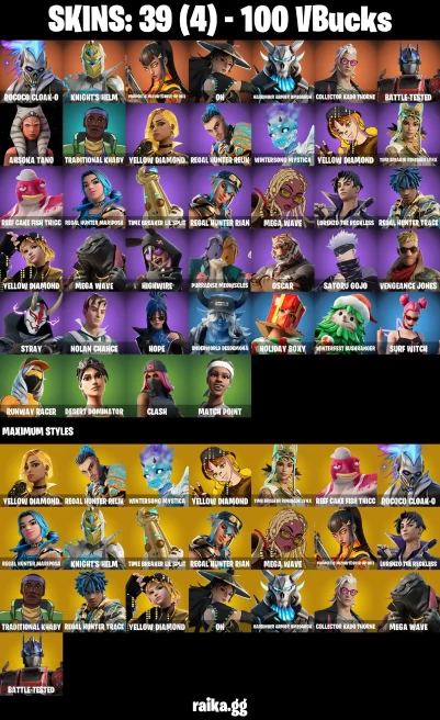 39 skins | Rococo Cloak-o | Knight's Helm | Magmatic Mizuki (Cover-up Off) | On | Harbinger Armor Omegarok | A3211