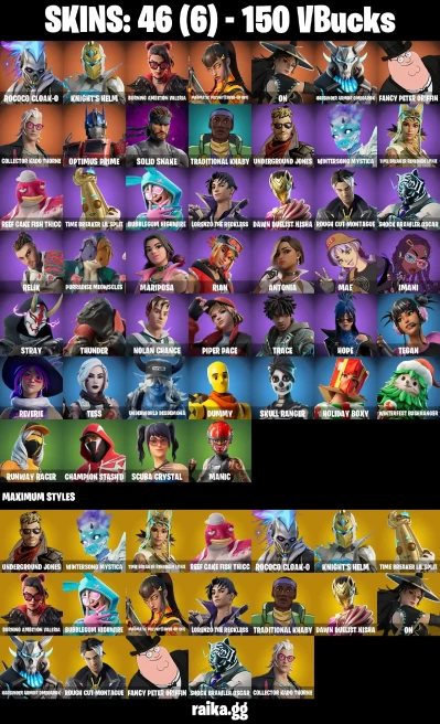 46 skins | Rococo Cloak-o | Knight's Helm | Burning Ambition Valeria | Magmatic Mizuki (Cover-up Off) | On | A3213