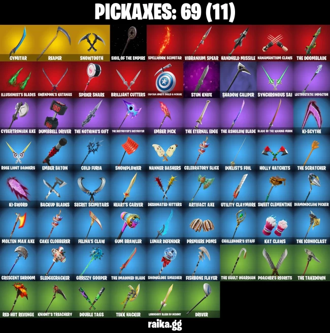 49 skins | Skull Trooper | Sultura | Burning Ambition Valeria | Aurelian | Fancy Peter Griffin | Twyn | Black Queen | A3216