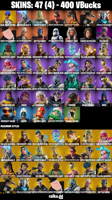 47 skins | Blue Team Leader | Rococo Cloak-o | Knight's Helm | Burning Ambition Valeria | Magmatic Mizuki (Cover-up Off) | A3217