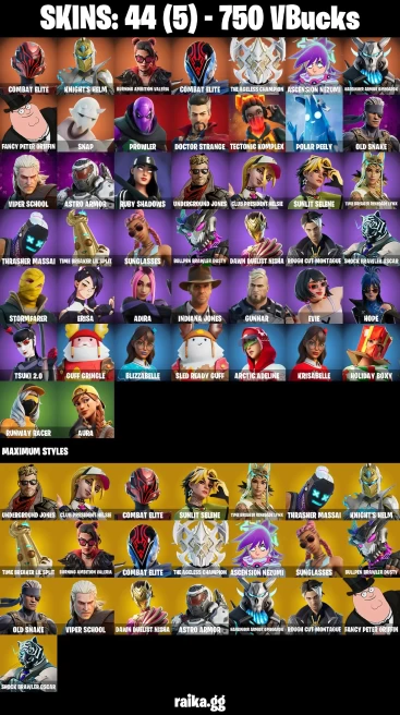 44 skins | Combat Elite | Knight's Helm | Burning Ambition Valeria | Combat Elite | The Ageless Champion | A3218