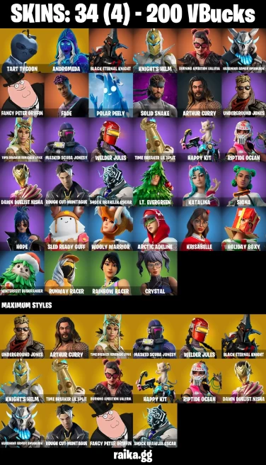 34 skins | Tart Tycoon | Andromeda | BLACK ETERNAL KNIGHT | Knight's Helm | Burning Ambition Valeria | A3221