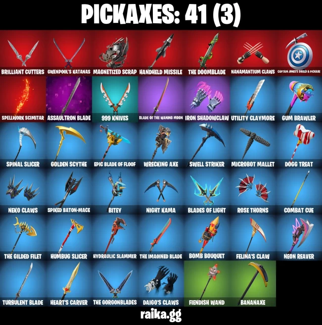 35 skins | FNCS 3:1 Champion | Camo War Machine | Dark Gwenpool | Mysterio | Shuri | Captain Jones | Doom | Emma Frost | A3255
