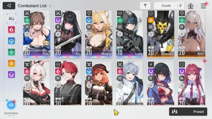GLOBAL Lv20|4 SSR(Yuki+Partner,RinM1,Magna,Luke)9SR(ReiM4,TressaM2,BerylM1,Etc) 1SSR Part+Selector ON|Stove|Check SS(CZN1098)