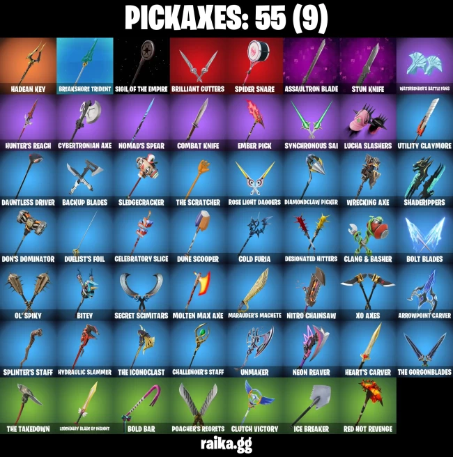 44 skins | Burning Ambition Valeria | Immortal Form | Fancy Peter Griffin | On | Battle-Tested | Zeus | Poseidon | A3285