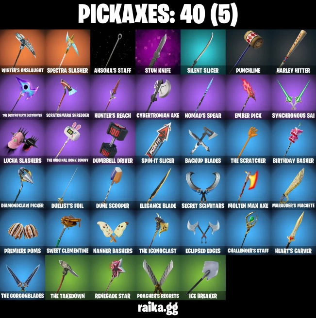37 skins | Burning Ambition Valeria | Collector Kado Thorne | Fancy Peter Griffin | Harbinger Armor Omegarok | On | A3302