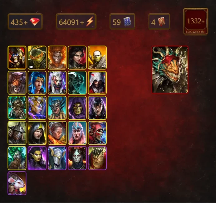 [STARTER]Lazarius+Ninja+Deathknight+Michelangelo+Wukong+Adelyn+Artak+Ragash+Visix+Xenomorph+Ezio Auditore+55Epics