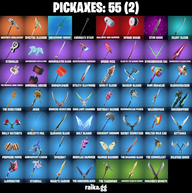 50 skins | Spider-Man | Dummy Supreme | Burning Ambition Valeria | Collector Kado Thorne | Ronin (Cape) | A3324