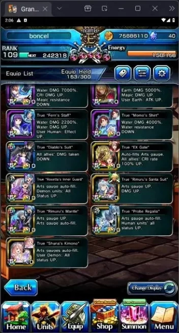 [GLOBAL] Rank 109 | 16 Ascend | Houka Inumuta TW | Shirou Emiya TW | WH Fen TW | Demon Lord Rimuru TW | Detail in SS | GS287B