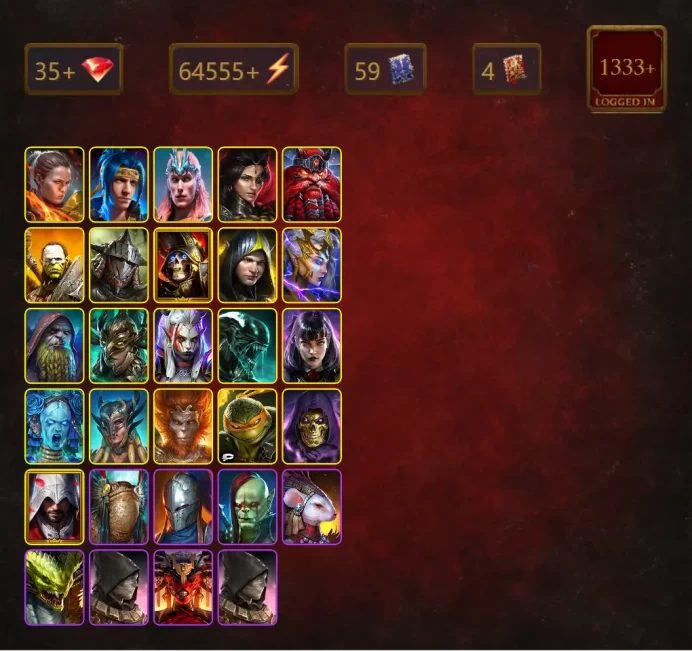 [STARTER]Siphi+Ninja+Ronda+Loki+Adelyn+Tholin Foulbeard+Artak+Rathalos+Deathknight+Aleksandr+Deliana+Gurptuk Moss-Beard+65Epics