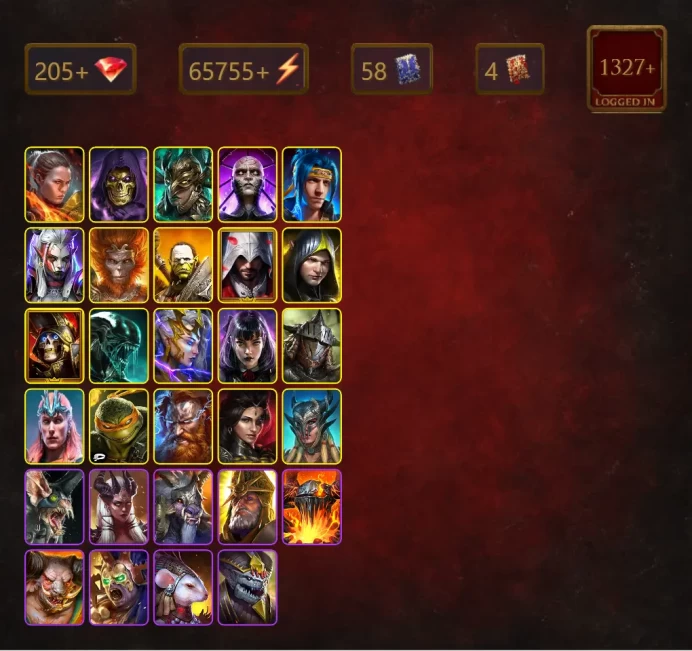 [STARTER]Teodor+Ninja+Ronda+Skeletor+Leminisi the Gold-Wing+Visix+Wukong+Artak+Ezio Auditore+Aleksandr+Deathknight+54Epics