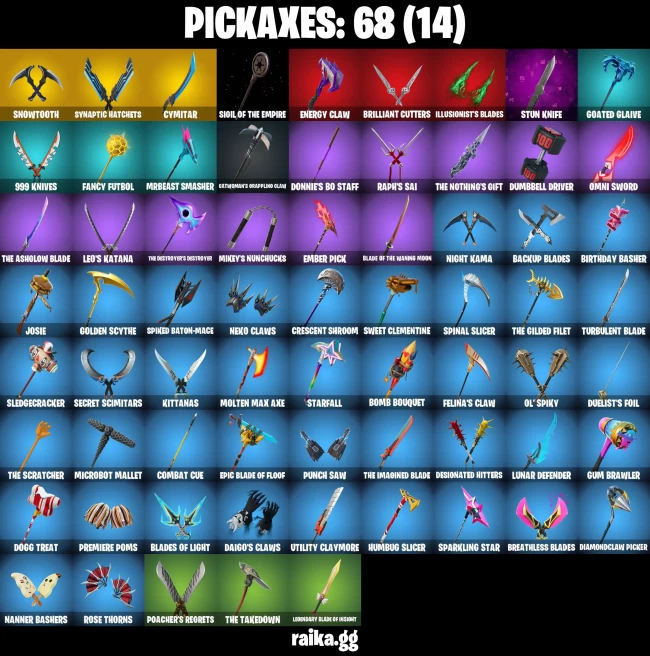 49 skins | Vivi Chroma | Cloud Striker | Fixer | Sultura | Fancy Peter Griffin | Burning Ambition Valeria | A3354