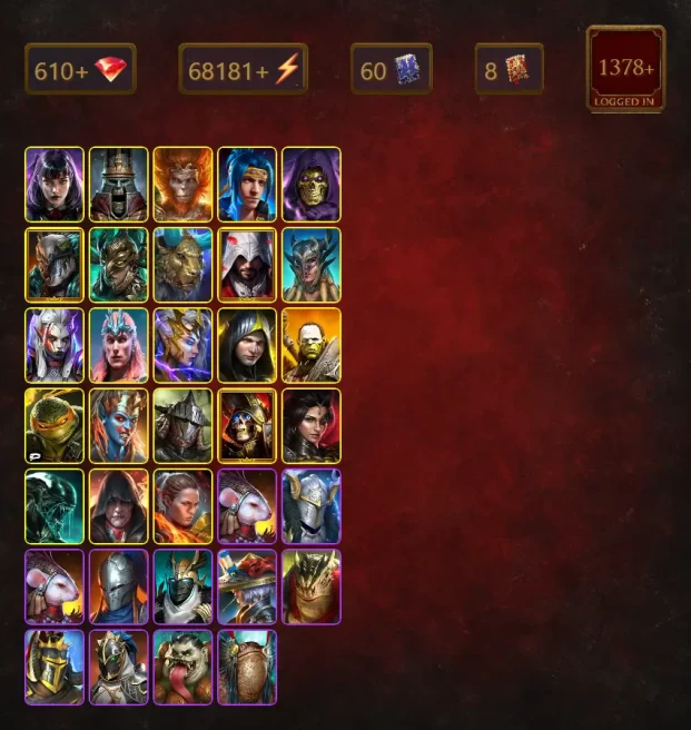 [STARTER]Georgid+Ninja+Alice+Wukong+Skeletor+Staltus+Leminisi the Gold-Wing+Tatura+Ezio Auditore+Scyl+Visix+Loki+Deliana+61Epics