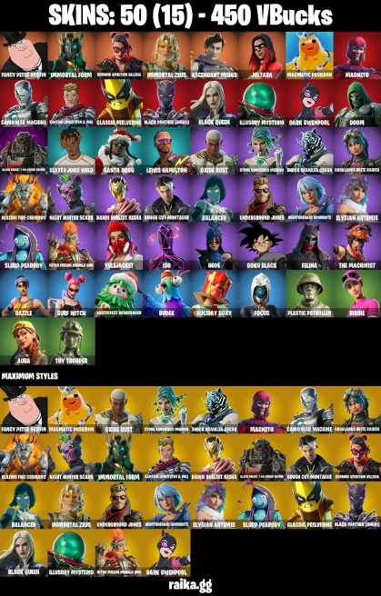 50 skins | Joltara | Fancy Peter Griffin | Immortal Form | Burning Ambition Valeria | Immortal Zeus | Ascendant Midas | A3355