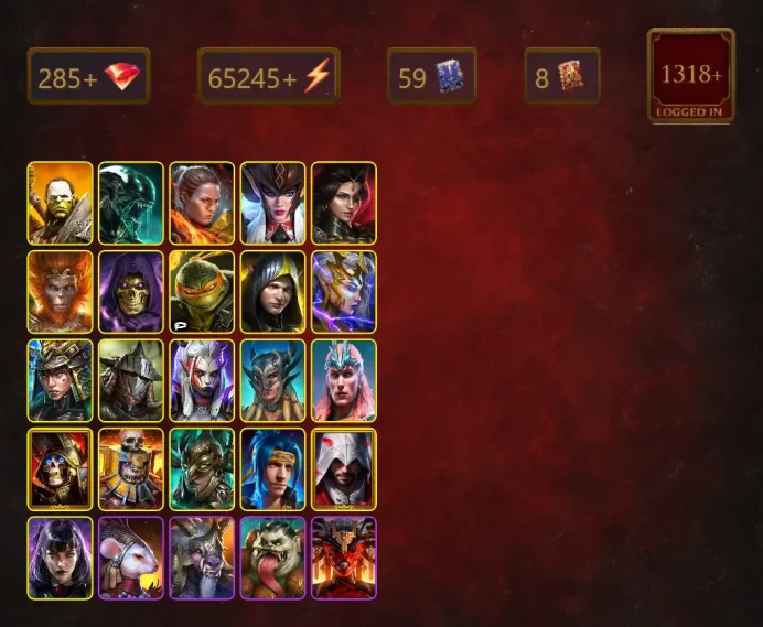 [STARTER]Harima+Ninja+Artak+Xenomorph+Ronda+Shirimani+Adelyn+Wukong+Skeletor+Michelangelo+Aleksandr+Lonatharil+Deliana+67Epics