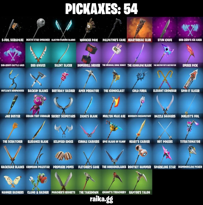 45 skins | Fancy Peter Griffin | Burning Ambition Valeria | Collector Kado Thorne | Wookiee Team Leader | A3368