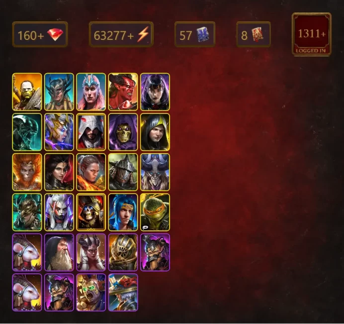[STARTER]Prince Kymar+Ninja+Artak+Scyl+Loki+Lord Shazar+Alice+Xenomorph+Deliana+Ezio Auditore+Skeletor+Aleksandr+Wukong+58Epics