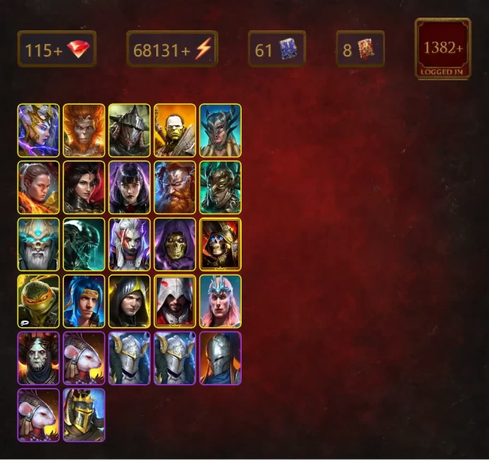 [STARTER]Thor+Ninja+Deliana+Wukong+Rathalos+Artak+Scyl+Ronda+Adelyn+Alice+Lugan the Steadfast+Leminisi the Gold-Wing+55Epics