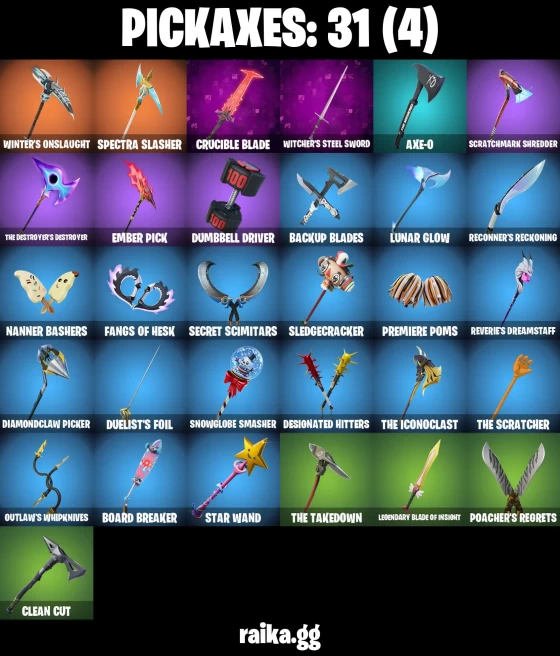 29 skins | Fancy Peter Griffin | Burning Ambition Valeria | Knight's Helm | Harbinger Armor Omegarok | Viper School | A3463