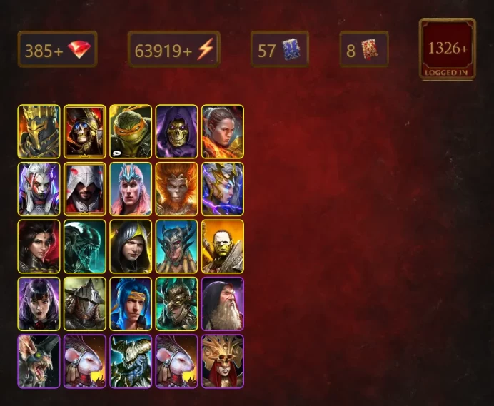 [STARTER]Roshcard+Ninja+Deathknight+Michelangelo+Skeletor+Ronda+Visix+Ezio Auditore+Loki+Wukong+Deliana+Adelyn+Xenomorph+54Epics