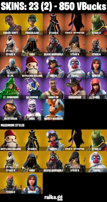 23 skins | Travis Scott | Orange Justice | Trailblazer | Take The Elf | Hot Marat | STAGE 5 | Stage 4 - NO PONYTAIL | A3488