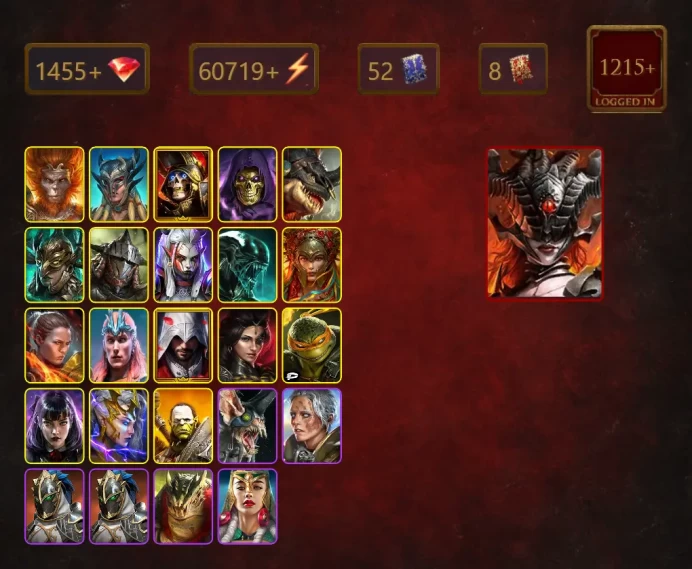 [STARTER]Marichka+Geomancer+Kurosa the Covetous+Wukong+Scyl+Deathknight+Skeletor+Vergumkaar+Leminisi the Gold-Wing+63Epics