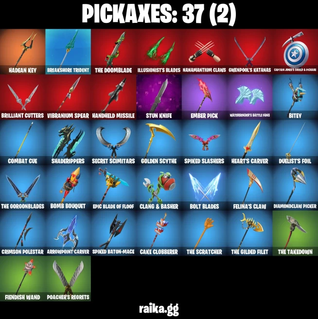 37 skins | Peter Griffin | Burning Ambition Valeria | Zeus | Hades | Poseidon | Black Panther (Shuri) | Dark Gwenpool | A3859