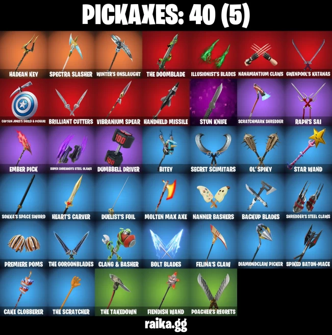 36 skins | Burning Ambition Valeria | Fancy Peter Griffin | Knight's Helm | Harbinger Armor Omegarok | A3862