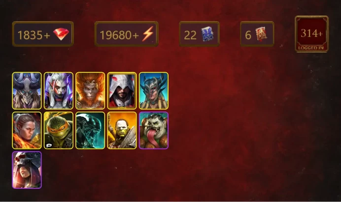 [STARTER]Prince Kymar+Geomancer+Visix+Wukong+Ezio Auditore+Scyl+Ronda+Michelangelo+Xenomorph+Artak+Lordly Legionary+19Epics