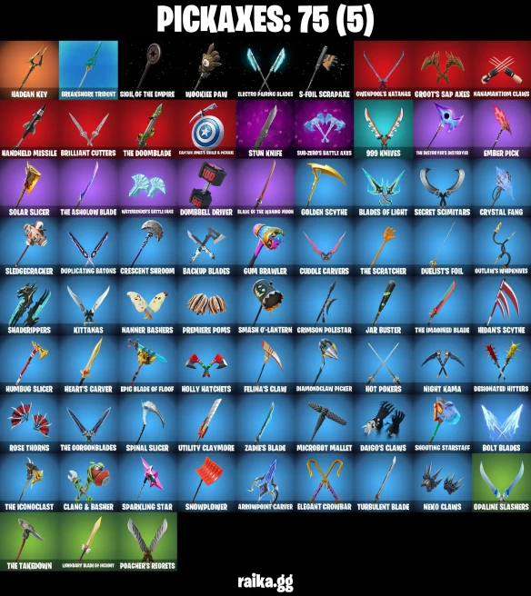43 skins | Burning Ambition Valeria | Fancy Peter Griffin | Zeus | Poseidon | Doom | Peelverine | War Machine | A3979