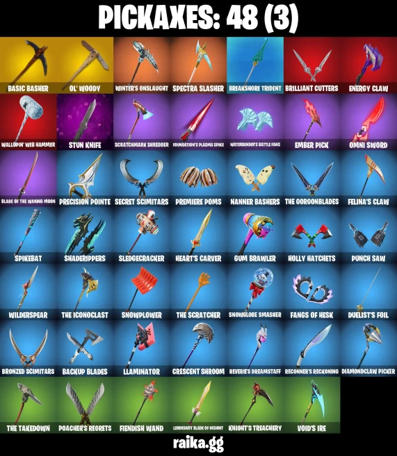 45 skins | Peter Griffin | Spider-Man | Knight's Helm | Burning Ambition Valeria | Harbinger Armor Omegarok | A3990