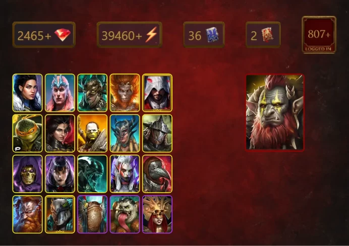 [STARTER]Gizmak+Thor+Sethallia+Loki+Leminisi the Gold-Wing+Wukong+Ezio Auditore+Michelangelo+Adelyn+Artak+Scyl+Rathalos+41Epics
