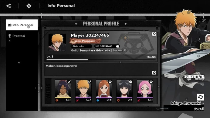 Nuverse SEA|Starter|1 SSR (Shihouin Yoruichi,etc) + 9 SR[Sado,Yachiru,etc] Seal Byakuya|Select on|Google|CheckSS|BSR799