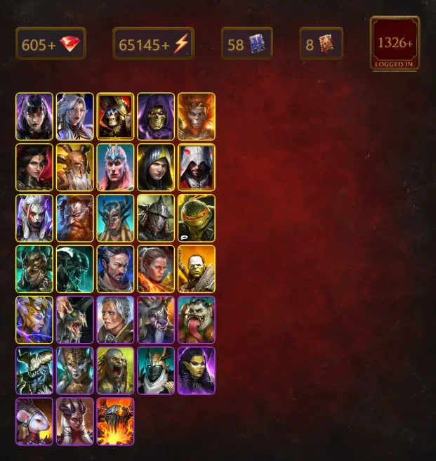 [STARTER]Yumeko+Thor+Alice+Deathknight+Skeletor+Wukong+Adelyn+Elder Skarg+Loki+Aleksandr+Rotos+Ezio Auditore+Visix+69Epics