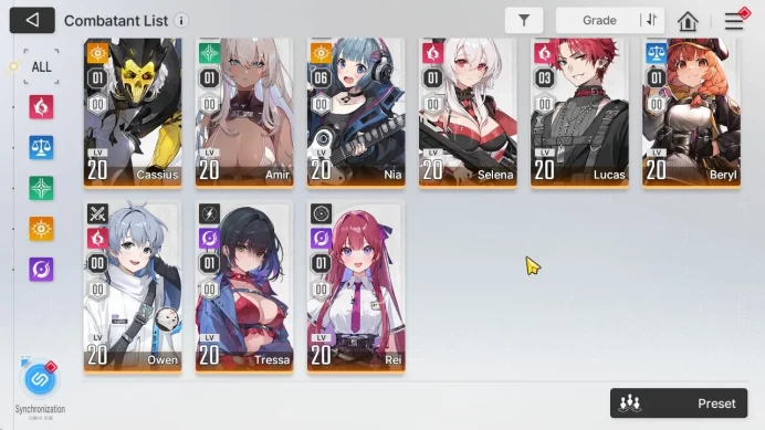 GLOBAL Lv30|5 SSR[MagnaM1,Yuki,Mei Lin,Rin,Orlea]+10 SR[NiaM6,LucasM3,SelenaM1,Etc]+8 SR Partner|Log Stove|Check SS(CZN1101)