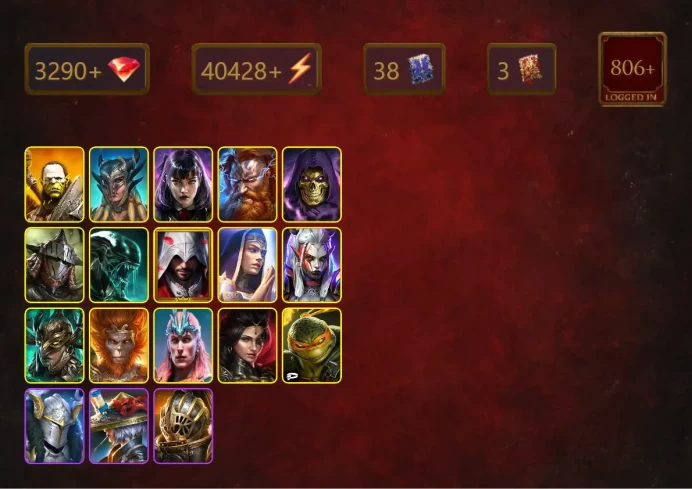 [STARTER]Martyr+Thor+Artak+Scyl+Alice+Skeletor+Rathalos+Xenomorph+Ezio Auditore+Visix+Leminisi the Gold-Wing+Wukong+Loki+35Epics