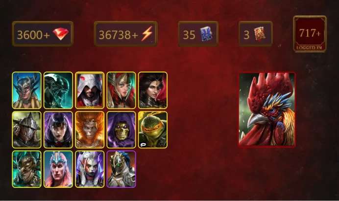 [STARTER]Galleus Bloodcrest+Arbiter+Scyl+Xenomorph+Jagg Bonesaw+Ezio Auditore+Adelyn+Rathalos+Alice+Wukong+Skeletor+29Epics