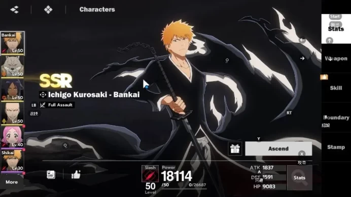 Nuverse SEA||4 SSR (Ichigo Bankai+Sign,Yoruichi,Ikkaku,Sajin,etc) + 9 SR[Rukia,Yachiru,etc]Select On|Google|CheckSS|BSR794