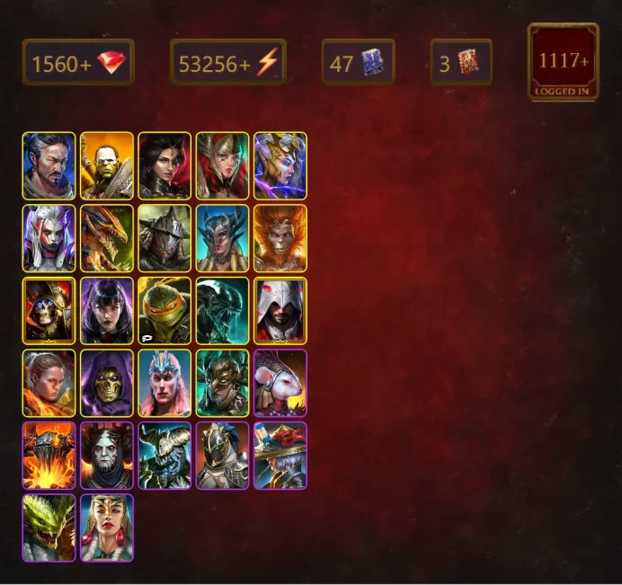 [STARTER]Chaagur+Arbiter+Karato+Artak+Adelyn+Deliana+Visix+Rathalos+Scyl+Wukong+Belz the Reckoner+Deathknight+Alice+52Epics