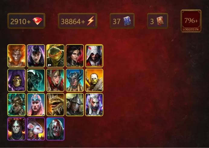 [STARTER]Legate Teox+Arbiter+Wukong+Alice+Michelangelo+Adelyn+Ezio Auditore+Skeletor+Xenomorph+Scyl+Artak+33Epics