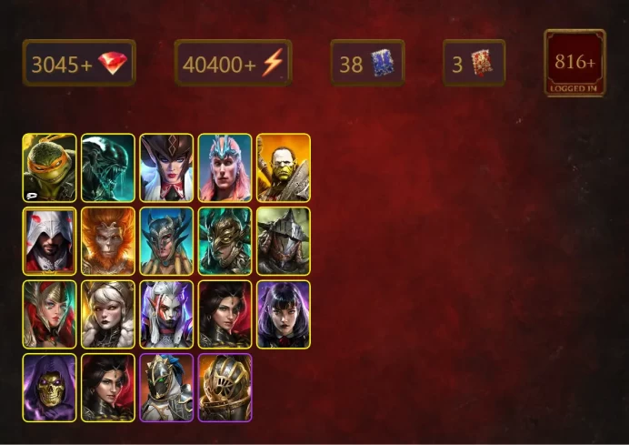 [STARTER]Senna Amberheart+Arbiter+Michelangelo+Xenomorph+Shirimani+Loki+Artak+Ezio Auditore+Wukong+Scyl+41Epics