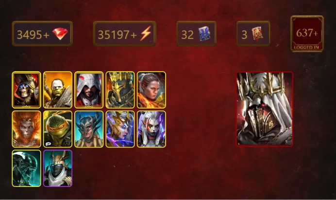 [STARTER]Siegfrund+Roshcard+Lugan the Steadfast+Deathknight+Artak+Ezio Auditore+Ronda+Wukong+Michelangelo+Scyl+Deliana+23Epics