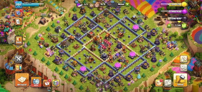 Town hall 16 Xp 202, 9 equipment epic, 959 medals cwl, C6173