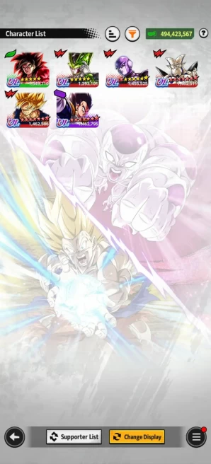 VIP ACC-494m Power+ 6 UL (Hit 8S+ss4 Goku+Cell+3 UL Full)+LR Vegito+LR Goku black+64 LF (Goku uis Full)+Zenkais 46+Godly Equip 60+ (D192)